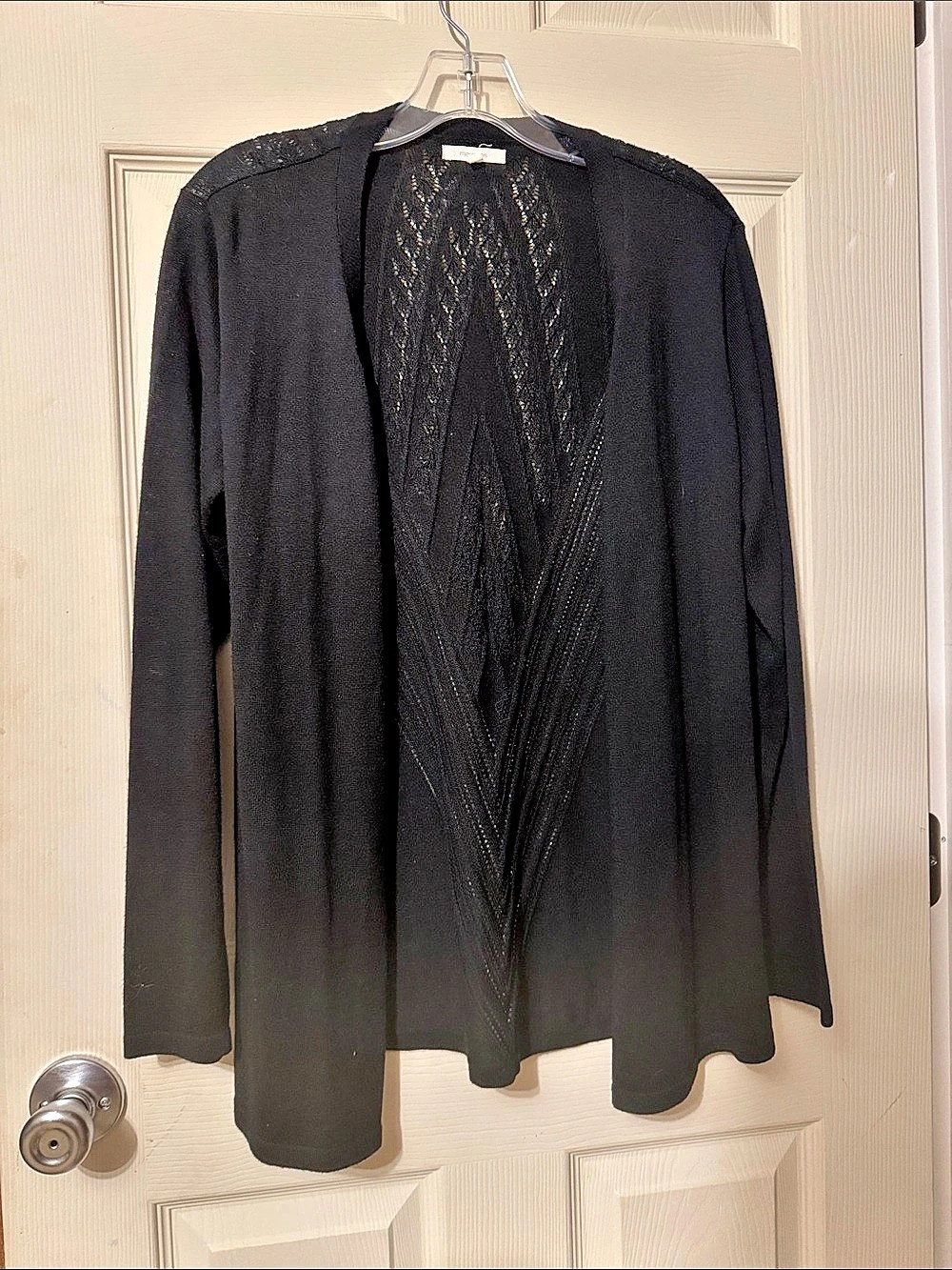Maurices Open Front Lace Knit Cardigan in Black Size Large Like New